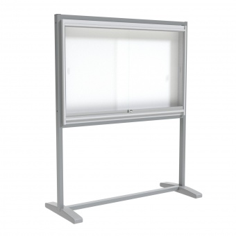 Info-Vitrine, freistehend, 190 cm hoch, 160x12 cm (B/T), Rückwand:Stahl weiß Info-Vitrine, freistehend, 190 cm hoch, 160x12 cm (B/T), Rückwand:Stahl weiß